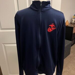 Marines Men's Navy Blue Full-Zip Shirt